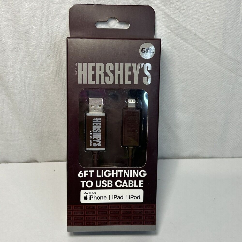 Hershey’s 6 ft iPhone iPad iPod Compatible USB Cable Charger Orbit NIB